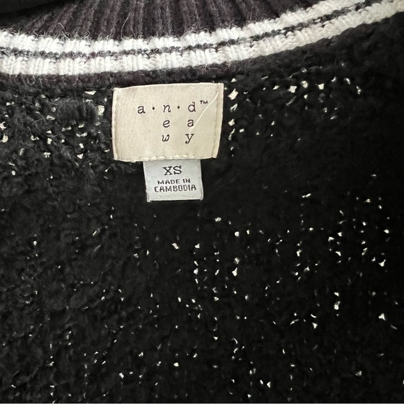 A New Day Black Textured Wool Sweater Jacket Pockets Cardigan Size Xs S Target - Picture 4 of 5